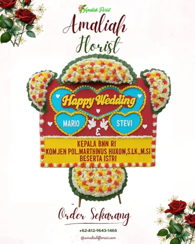 Karangan Papan Bunga Pernikahan di Jatirejoyoso
